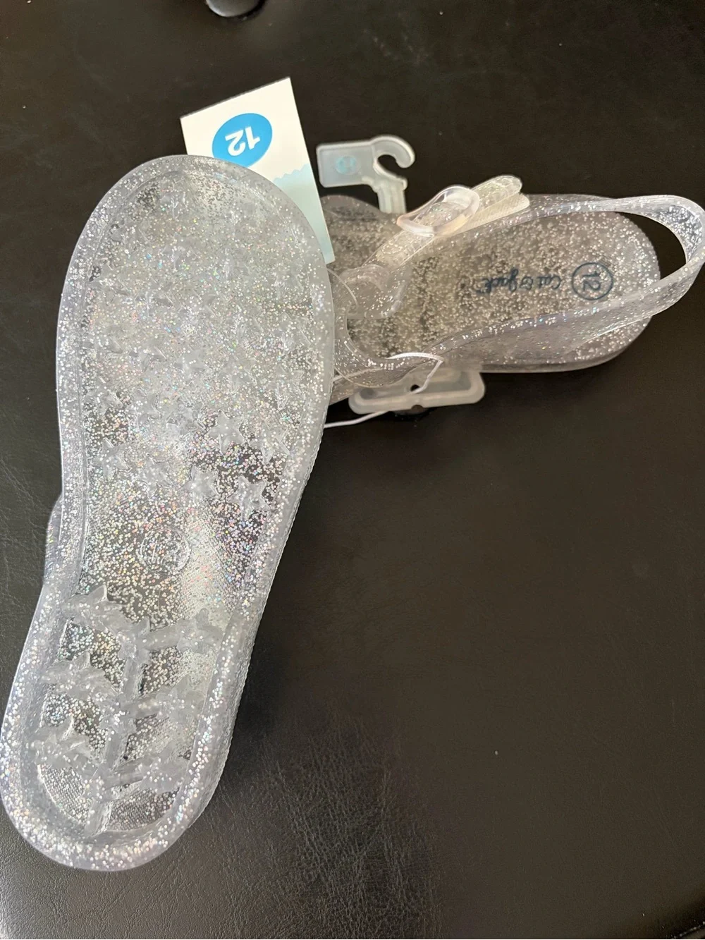 Cat & Jack Girls' Silver Glitter Jelly Sandals